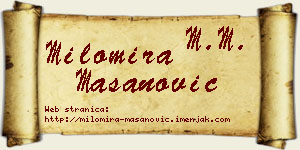 Milomira Mašanović vizit kartica